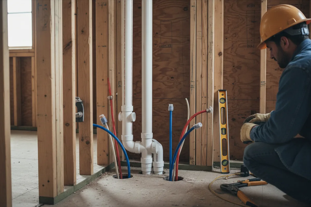 Drain and supply rough-in during Sump Pump Repair in Paulden